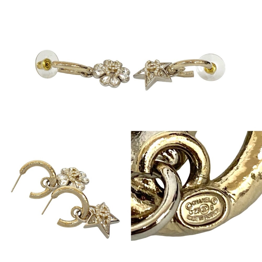 CHANEL Authentic Gold Logo Earrings - Picture 2 of 4